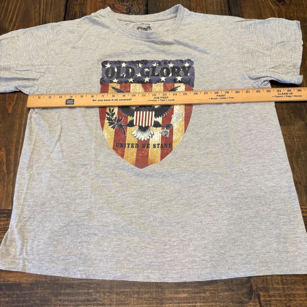 Buckhorn River Mens Old Glory Eagle Graphic Tee Grey Short Sleeve XL - Picture 5 of 6